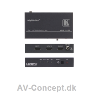 Kramer VS-21H-IR 2x1 HDMI Switcher med IR (KUN 1 STK)